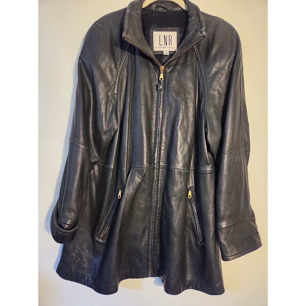 LNR By La Nouvelle Renaissance Womens *Sz M Black Softest Leather Coat Jacket